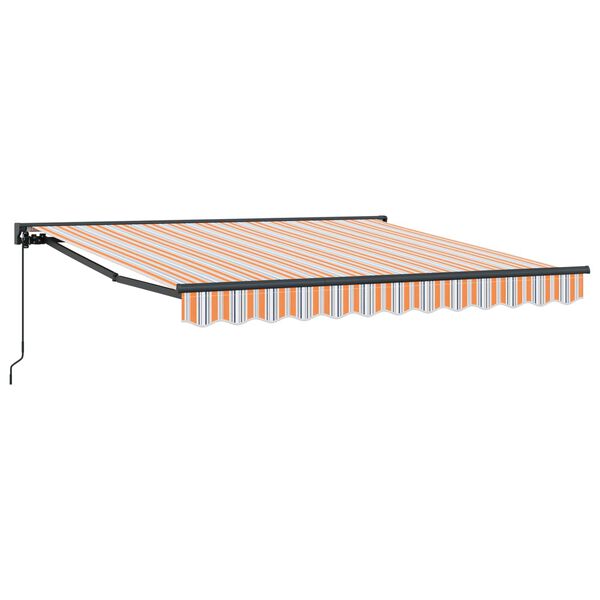 vidaXL Toldo Retr&aacute;ctil Azul y Naranja 350 x 250 cm Aluminio y Tela