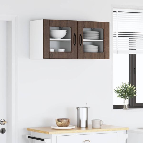 vidaXL Mueble de Cocina con estante 2 pcs Roble Marr&oacute;n 40 x 31 x 40 cm
