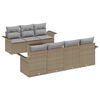 vidaXL Conjunto de sof&aacute;s de jard&iacute;n 8 pcs Beige y gris rat&aacute;n sint&eacute;tico
