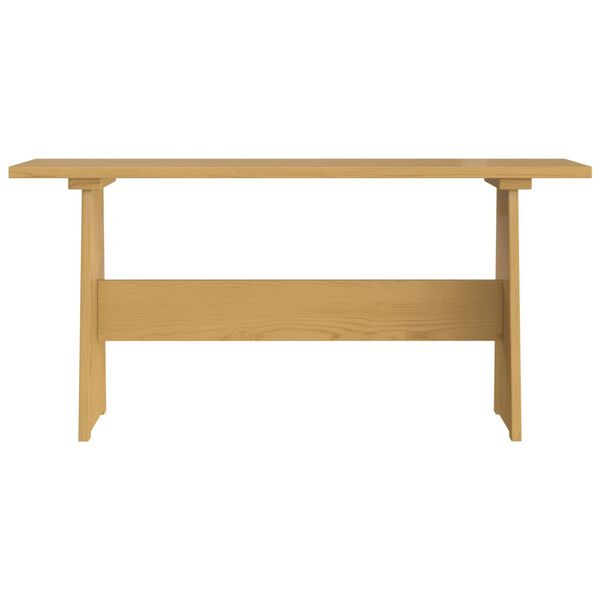vidaXL Mesa de comedor con banco REINE madera maciza pino marr&oacute;n miel