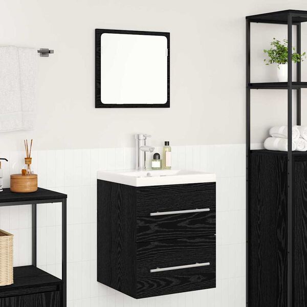 vidaXL Gabinete de Lavabo para Ba&ntilde;o con caj&oacute;n Negro 42 x 39 x 52 cm