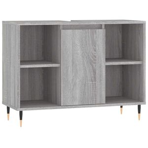 vidaXL Mueble de ba&ntilde;o madera de ingenier&iacute;a gris Sonoma 80x33x60 cm