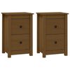 vidaXL Mesitas de noche 2 uds madera de pino marr&oacute;n miel 40x35x61,5 cm