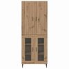 vidaXL Aparador alto 2 pcs Madera envejecida