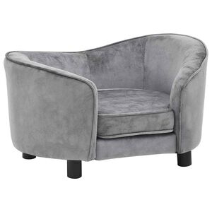 vidaXL Sof&aacute; para perros felpa gris 69x49x40 cm