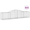 vidaXL Cestas de gaviones 12 uds forma de arco hierro 300x50x60/80 cm