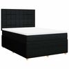 vidaXL Cama box spring con colch&oacute;n tela negro 140x200 cm