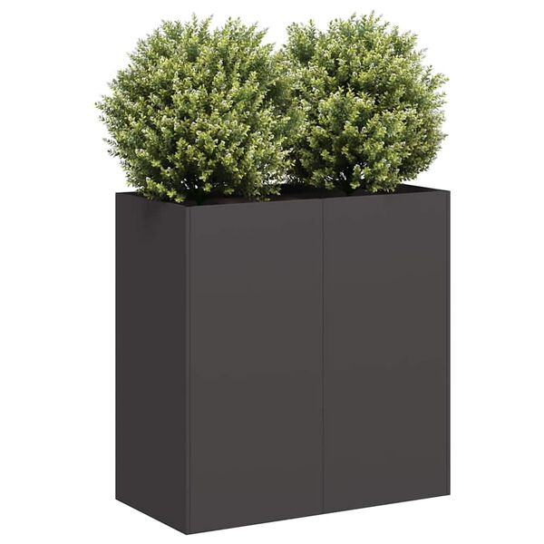 vidaXL Jardinera de acero laminado en fr&iacute;o negro 80x40x80 cm