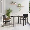 vidaXL Conjunto de Comedor de Jardín 3 pcs Negro ratán sintético