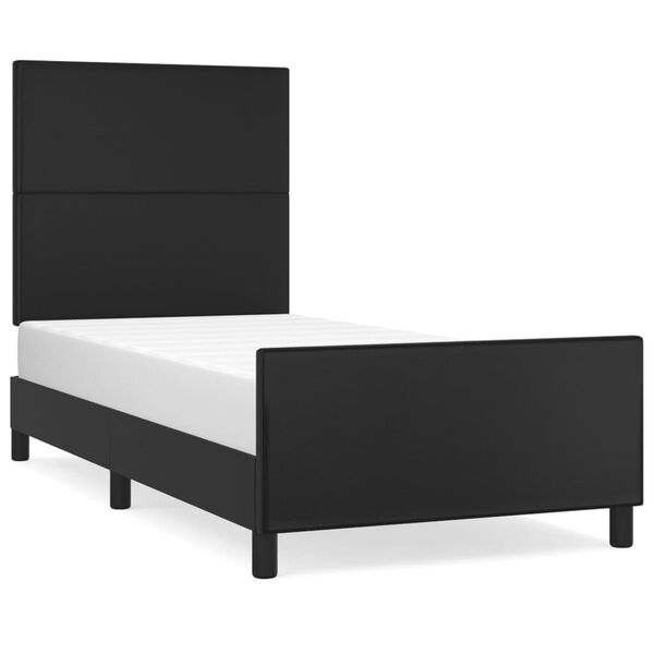 vidaXL Estructura de cama sin colchón cuero sintético negro 80x200 cm