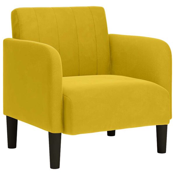 vidaXL Sill&oacute;n con reposabrazos terciopelo amarillo 54 cm