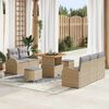 vidaXL Conjunto de sof&aacute; de jard&iacute;n con coj&iacute;n 8 pcs Beige y Gris Claro