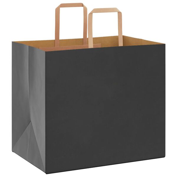 vidaXL Bolsas de papel con asas 50 uds negra 32x22x28 cm