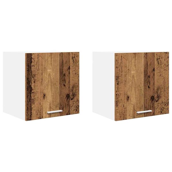 vidaXL Mueble colgante con puerta 2 pcs Madera Vieja y 40 x 31 x 40 cm