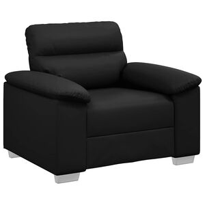 vidaXL Sill&oacute;n de sof&aacute; de cuero sint&eacute;tica negro 100x81x84 cm