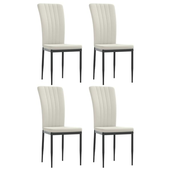 vidaXL Sillas de comedor 4 unidades terciopelo crema