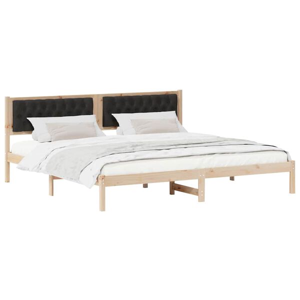 vidaXL Estructura de cama Negro 200 x 200 cm Madera de pino macizo