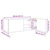 vidaXL Mueble de TV de pared con luces LED roble Sonoma 80x35x31 cm