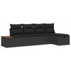 vidaXL Conjunto de sof&aacute; de jard&iacute;n 6 uds. Negro rat&aacute;n sint&eacute;tico