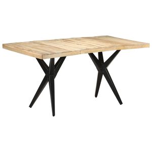 vidaXL Mesa de comedor de madera de mango rugosa 160x80x76 cm
