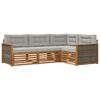 vidaXL Conjunto de sof&aacute;s de exterior 4 pcs Natural y Gris Claro