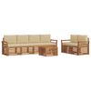 vidaXL Juegos de sof&aacute;s 7 pcs Natural y Beige Madera de Acacia S&oacute;lida