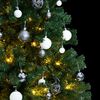 vidaXL &Aacute;rbol de Navidad artificial con bisagras 300 LED y bolas 240 cm