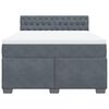 vidaXL Cama box spring con colch&oacute;n terciopelo gris oscuro 140x190 cm