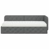 vidaXL Estructura de cama en esquina Gris oscuro 80 x 200 cm tela