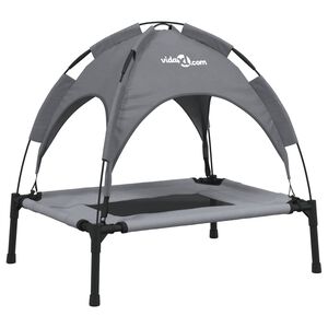 vidaXL Cama para perros con dosel antracita tela oxford y acero