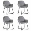 vidaXL Sillas de comedor 4 unidades terciopelo gris