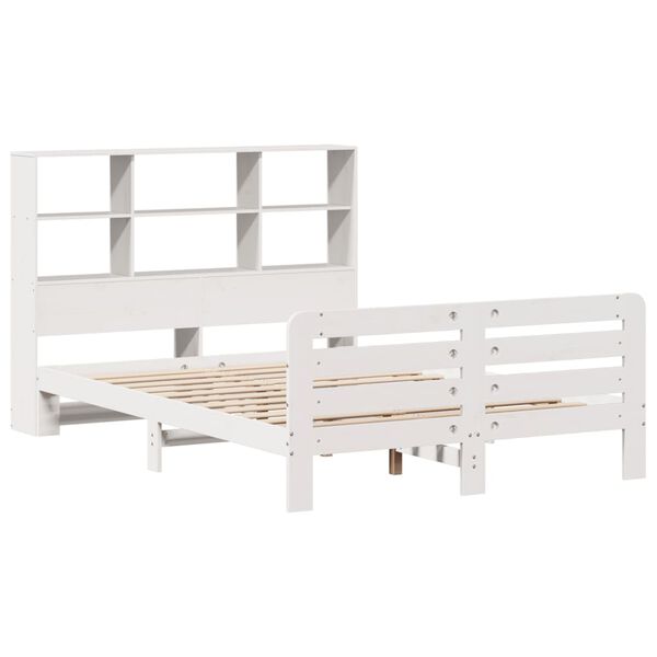 vidaXL Estructura de cama sin colch&oacute;n madera de pino blanca 140x190 cm
