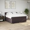 vidaXL Cama box spring con colch&oacute;n tela marr&oacute;n oscuro 200x200 cm