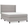 vidaXL Cama box spring con colch&oacute;n tela gris claro 140x190 cm