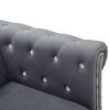 vidaXL Sof&aacute; chesterfield de 3 plazas de terciopelo 199x75x72 cm gris
