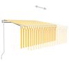 vidaXL Toldo automático retráctil con persiana amarillo blanco 3x2,5m