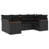 vidaXL Set de sof&aacute;s de jard&iacute;n 6 piezas y cojines rat&aacute;n sint&eacute;tico negro
