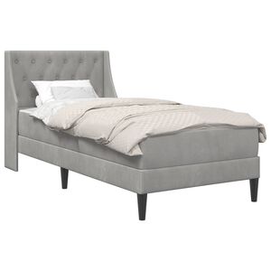 vidaXL Estructura de cama con colch&oacute;n Gris Claro 90 x 190 cm