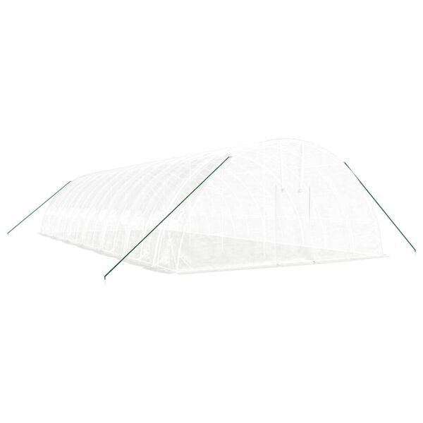 vidaXL Invernadero con estructura de acero blanco 84 m&sup2; 14x6x2,85 m