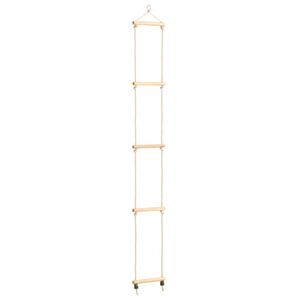 vidaXL Escalera de cuerda para ni&ntilde;os madera maciza y PE 30x168 cm
