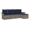 vidaXL Conjunto de sof&aacute; de jard&iacute;n 5 uds. Gris rat&aacute;n sint&eacute;tico