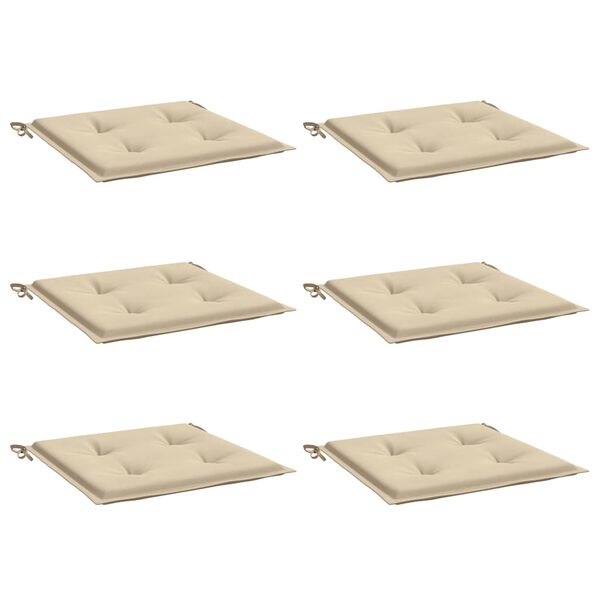 vidaXL Cojines de silla de jard&iacute;n 6 uds tela Oxford beige 50x50x4 cm