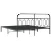 vidaXL Estructura cama sin colch&oacute;n con cabecero metal negro 183x213 cm