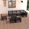 vidaXL Juego de muebles de jard&iacute;n 9 piezas negro madera maciza de pino