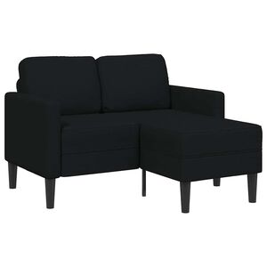 vidaXL Sof&aacute; de 2 plazas con chaise longue en forma L negra 125cm