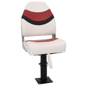 vidaXL Asiento de barco con pedestal altura ajustable 360&deg; giratorio