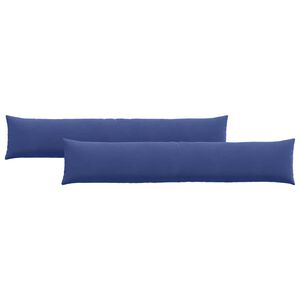vidaXL Cojines de sof&aacute; 2 pcs Azul Polic&iacute;a 200 x 40 cm Tela de pana