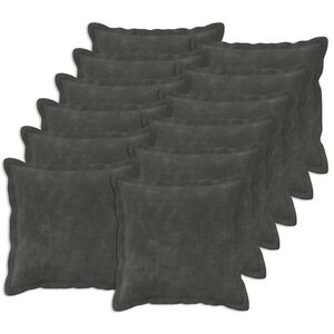 vidaXL Coj&iacute;n HOUTEN 12 uds. Gris antracita Microfibra de forro polar