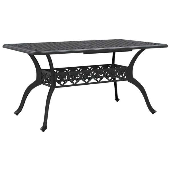 vidaXL Juego de comedor de jard&iacute;n 7 piezas aluminio fundido negro