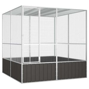 vidaXL Jaula p&aacute;jaros acero galvanizado antracita 213,5x217,5x211,5 cm